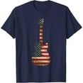thumbnail image 1 of Velto Guitars Vintage US American Flag Guitar T-Shirt for Women Men All Size S-5XL, 1 of 5