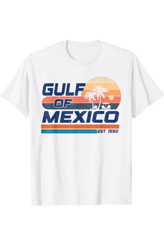 Gulf Of mexico EST 1550 Retro Vintage T-Shirt All Size S-5XL