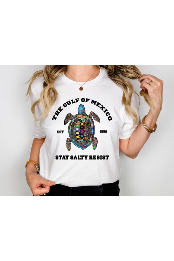 Gulf of Mexico Stay Salty Graphic T-Shirt Coastal Ocean Lover Beach Vacation Style, Full Size S-5XL