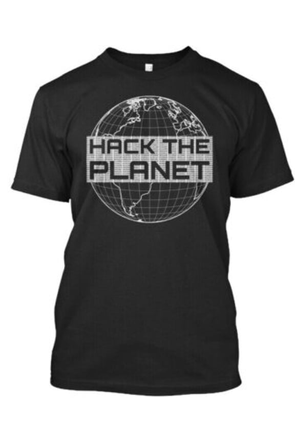 Hack The Planet Computer Hacker Design T-Shirt Made in USA All Size S-5XL