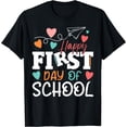 thumbnail image 1 of Velto Happy First Day Of School Back To School Black T-Shirt All Size S-5XL, 1 of 5
