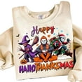 thumbnail image 1 of Velto Happy Hallothanksmas Horror Characters Sweatshirt, Movie Fan Shirt All Size S-3XL, 1 of 5