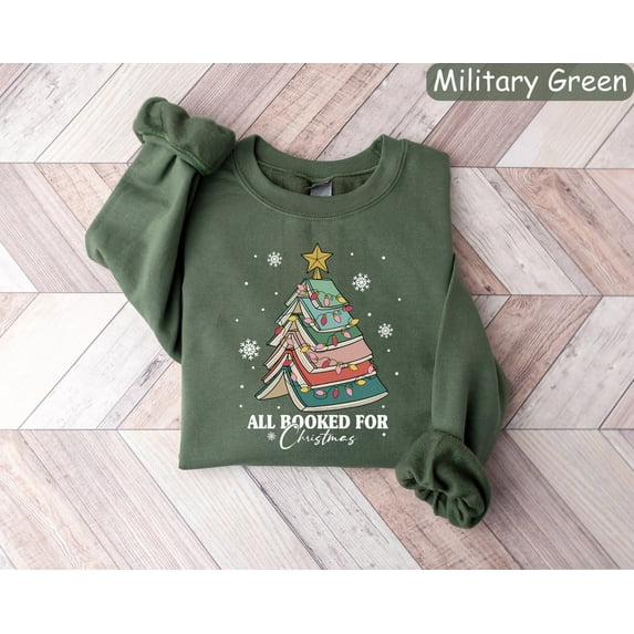 Velto Happy Holiday Book Tree Shirt, Happy Holiday Gift For Teacher, School Happy Holiday Shirt, Book Lovers Happy Holiday Gift, Holiday Sweaters, New Year Shirt All Size S-3XL