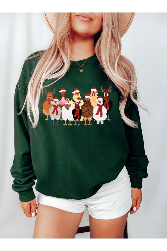 Happy Holiday Chicken Sweater, Chicken Sweatshirt, Happy Holiday Sweatshirt, Happy Holiday Sweater, Farmhouse Happy Holiday, Chicken Shirt All Size S-5XL