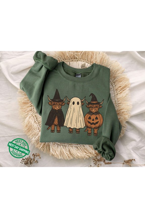 Happy Holiday Cow Sweatshirt, Ghost Cows Sweatshirt, Happy Holiday Sweater, Happy Holiday, Happy Holiday Crewneck, Ghost , Cow Lover All Size S-3XL