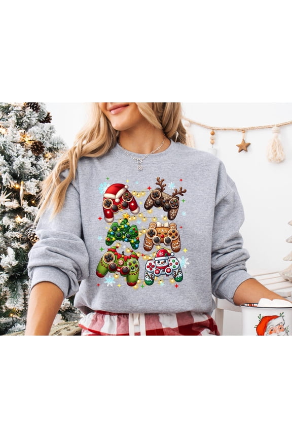 Happy Holiday Gaming Controllers Sweatshirt, Happy Holiday Gaming Sweater, Gaming , Video Game Happy Holiday Sweater, Gamer Sweatshirt All Size S-5XL