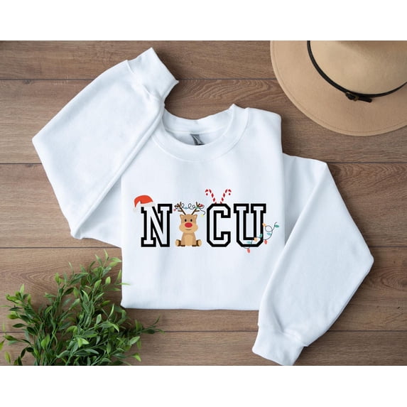 Velto Happy Holiday N?cu Nurse Sweatshirt, NICU Reindeer Shirt, Happy Holiday NICU Sweatshirt, Happy Holiday Gift for ICU Nurse, Nurse Student Gift All Size S-5XL