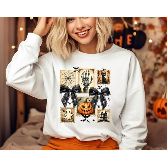 Velto Happy Holiday Skeleton Sweatshirt,Coquette Happy Holiday Sweater ,Pumpkin Crewneck,Skull Happy Holiday Sweater,Happy Holiday Party Sweater,Black Cat Sweater All Size S-5XL