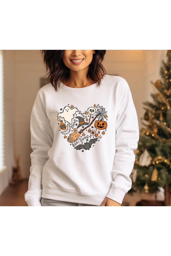 Happy Holiday Sweatshirt, Happy Holiday Heart Sweatshirt, Pumpkin Sweater, Happy Holiday Gift, Spooky Happy Holiday, Happy Holiday Witch Sweater All Size S-5XL