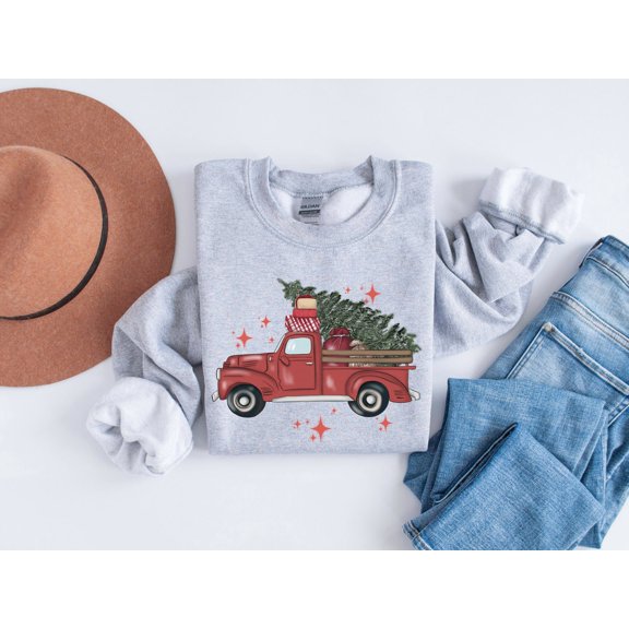 Velto Happy Holiday Truck Sweatshirt, Womens Happy Holiday Tree Shirt, Happy Holiday Gift, Holiday Sweaters, Happy Holiday Crewneck, Xmas Tshirt, New Year Shirt All Size S-5XL