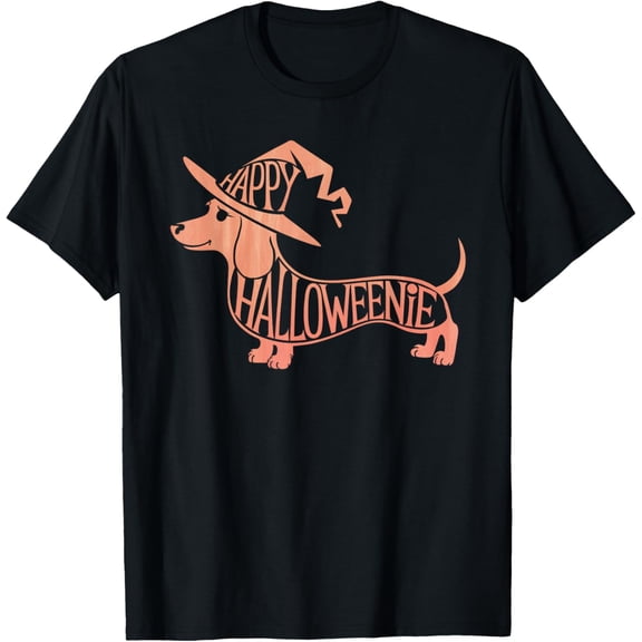Velto Happy ie Weiner Dog Cute Dachshund Witch Hat T-Shirt All Size S-5XL