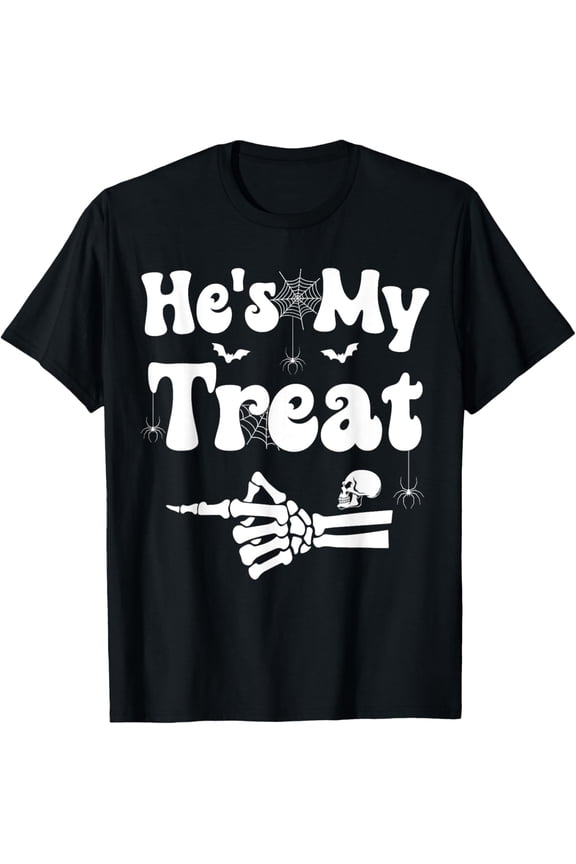 He's My Treat Skeleton Couples Matching Couple T-Shirt All Size S-5XL