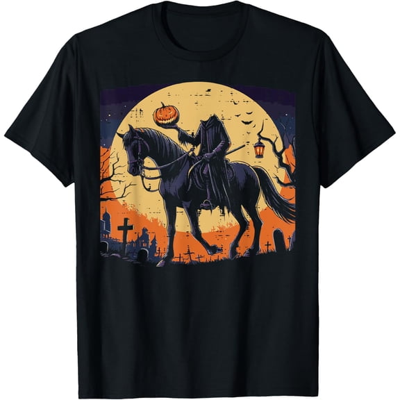 Velto Headless Horseman Cool Costume Men Boys Women T-Shirt All Size S-5XL