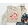 thumbnail image 1 of Velto Heart Flower Sweatshirt, Valentine Day Sweatshirt, Floral Sweatshirt, Valentine Gift, Cute Heart Sweatshirt, Glitter Image, Not Real Glitter All Size S-3XL, 1 of 5