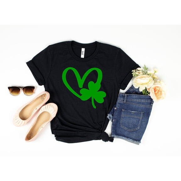 Velto Heart Shamrock Shirt, Lucky Shirt, St Patrick's Day Shirt, Heart Shirt, Irish Shirt, St. Paddy's Day Shirt, St Patty's Lucky Women Shirt All Size S-5XL