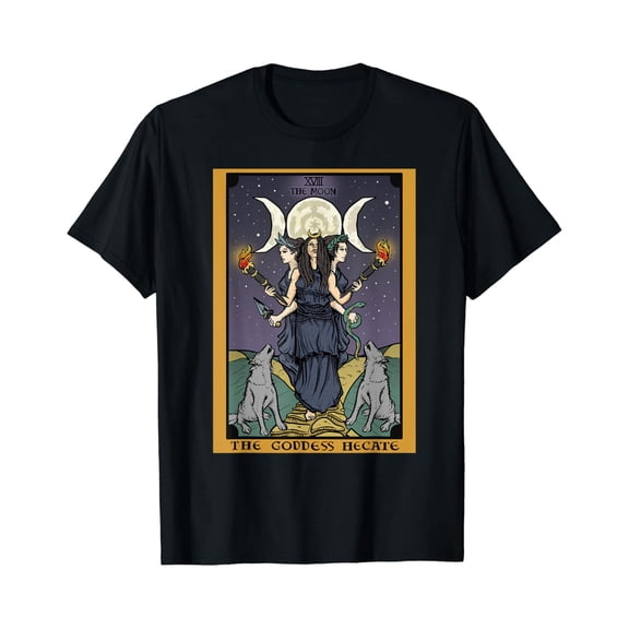 Velto Hecate Triple Moon Goddess Witch Hekate Tarot Card T Shirt All Size S-5XL