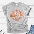 thumbnail image 1 of Velto Hello Fall, Gray, Unisex Short Sleeve T-shirt All Size S-5XL, 1 of 5