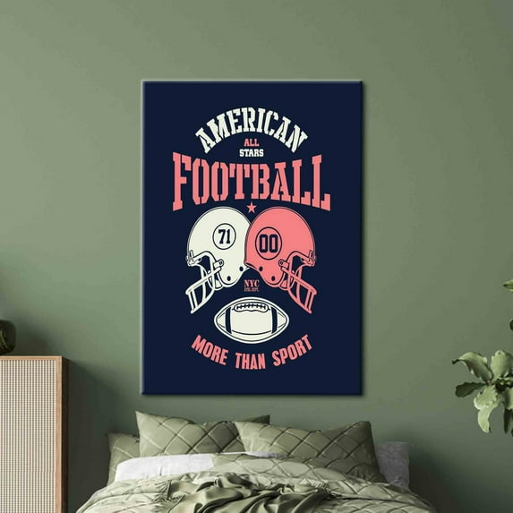 Velto Helmet Canvas, American Sport Artwork, Man Cave Artwork, Motivational Wall Decor, American Football Canvas, Sport Printed Canvas, 8x10 UNFRAMED