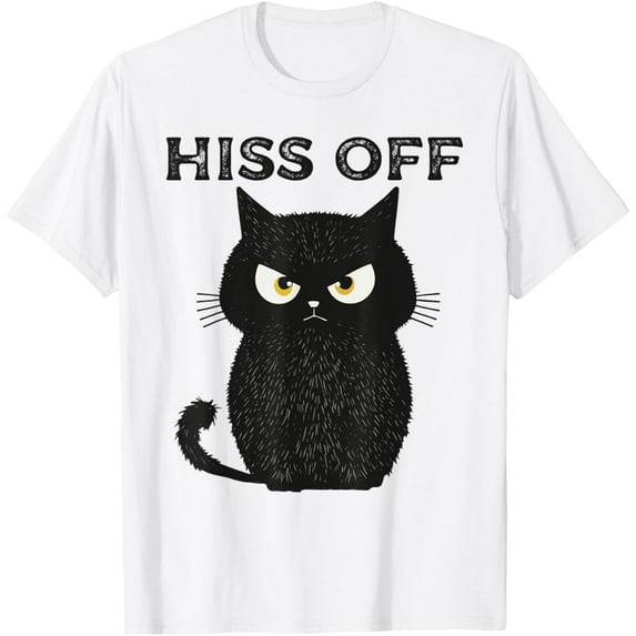 Velto Hiss Off Black Cat Hiss Off Meow Cat T-Shirt All Size S-5XL