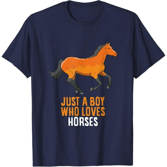 Velto Horse Boy Just A Boy Who Loves Horses T-Shirt All Size S-5XL