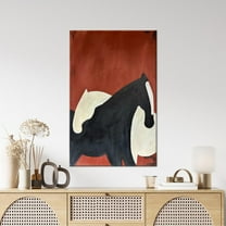 Velto Horse Lover Gift, Abstract Horse Couple Artwork, Modern Artwork, Contemporary Art Decor, Horse Wall Decor Canvas, 8x10 0.75-Inch Pine Wood Frame