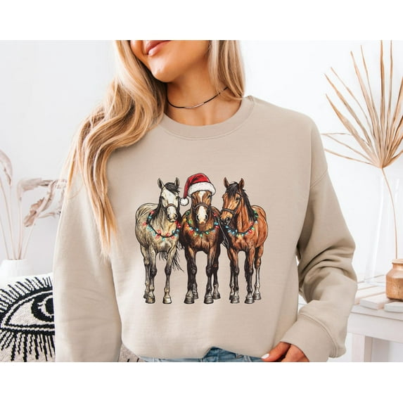 Velto Horse Sweatshirt, Horse Happy Holiday Lights Sweater,Horse Sweater,Horse Happy Holiday Sweater,Horse Mom Sweater, Happy Holiday Sweater,Horse Gifts All Size S-5XL