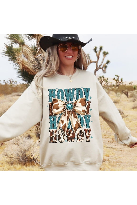 Howdy Western Cowboy Cowgirl Country Style Sweatshirt Full size S-5XL