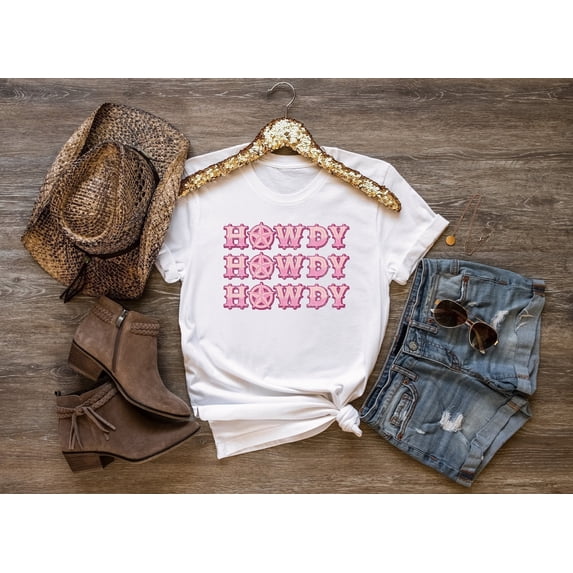 Velto Howdy Y'all T-Shirt: Western Rodeo Cowgirl Tee All Size S-5XL