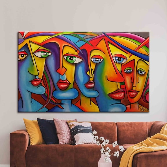 Velto Human Face Artwork, Colorful Portrait Modern Art Canvas, Colorful Canvas Art, Colorful Face Artwork, Fahion Artwork Canvas, 8x10 UNFRAMED