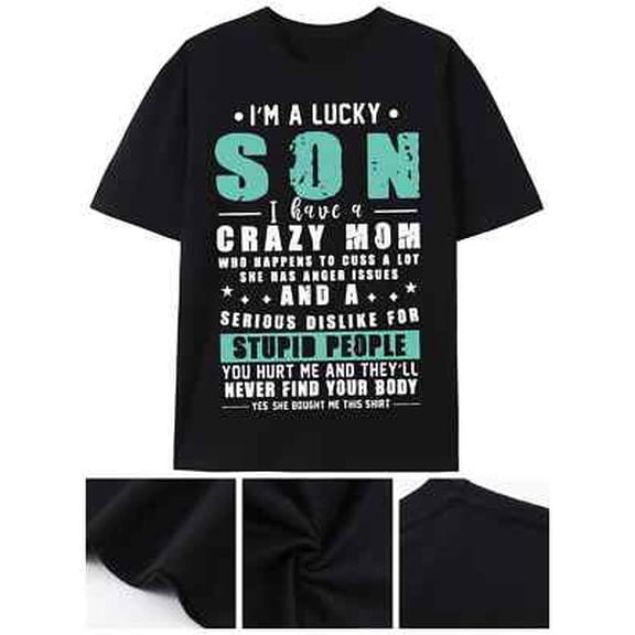 Velto I Am A Lucky Son TShirt Gifts, Gift From Moth-7329 Men's Short Sleev All Size S-5XL
