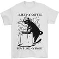 thumbnail image 1 of Velto I Like My Coffee , How I Like My Magic Cat White T-Shirt All Size S-5XL, 1 of 5