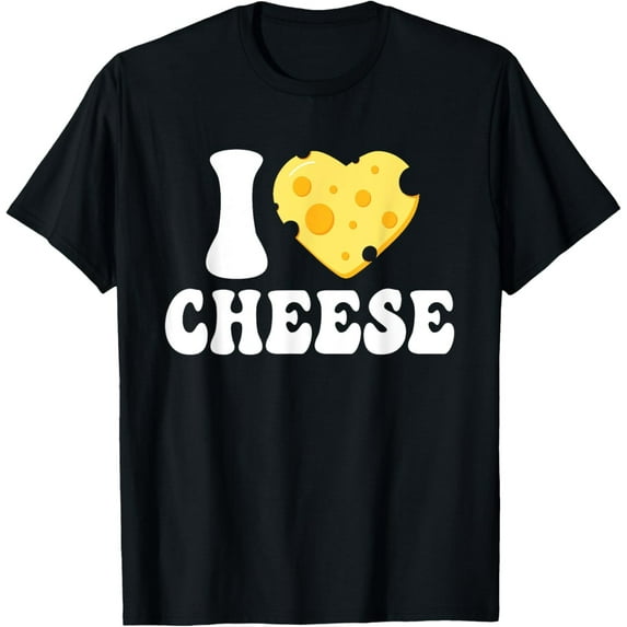 Velto I Love Cheese - Heart Design Parmesan Cheddar Dairy Lover T-Shirt All Size S-5XL
