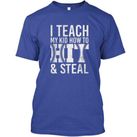 Velto I Teach My To Hit And Steal Baseball T-Shirt Made in the USA All Size S-5XL