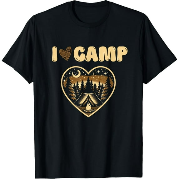 Velto I love camp Glamping Camping Lover Design T-Shirt All Size S-5XL
