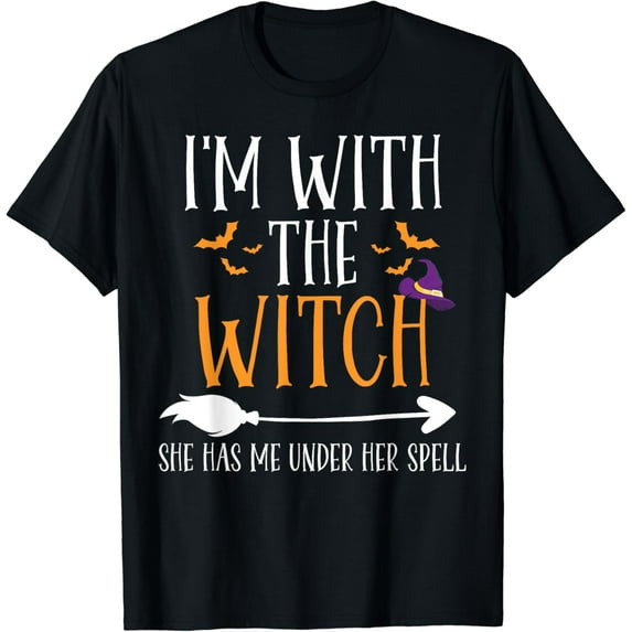 Velto I'm With The Witch Couples Costume T-Shirt All Size S-5XL