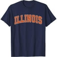 thumbnail image 1 of Velto Illinois IL Vintage Athletic Sports Design Orange Style 80s T-Shirt All Size S-5XL, 1 of 5