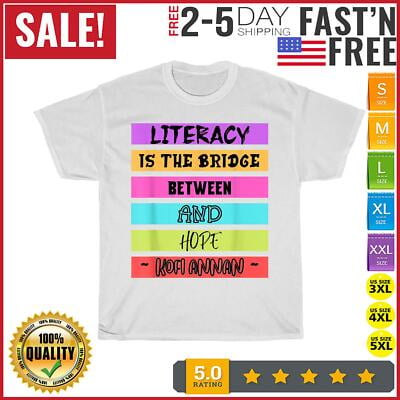 Velto International Literacy Day Colorful Literacy quote Graphics T Shirt Men Women All Size S-5XL