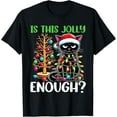 thumbnail image 1 of Velto Is This Jolly Enough Black Cat happy holiday Tree Lights T-Shirt All Size S-5XL, 1 of 5