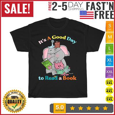 Velto It's A Good Day To Read A Book Cute Elephant Reader Bookworm T Shirt Men Women All Size S-5XL