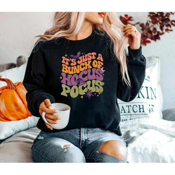 Velto Its Just A Buhch of Hocus Pocus Sweatshirt Women sweater, Hocus Pocus Sweatshirt, Sanderson Sisters sweater, Party gifts All Size S-5XL