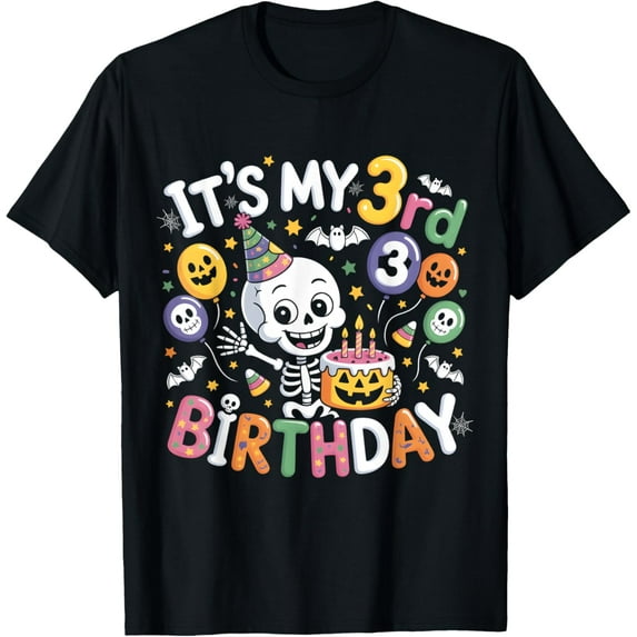 Velto Its My 3rd Birthday Skeleton Boy Girl T-Shirt All Size S-5XL