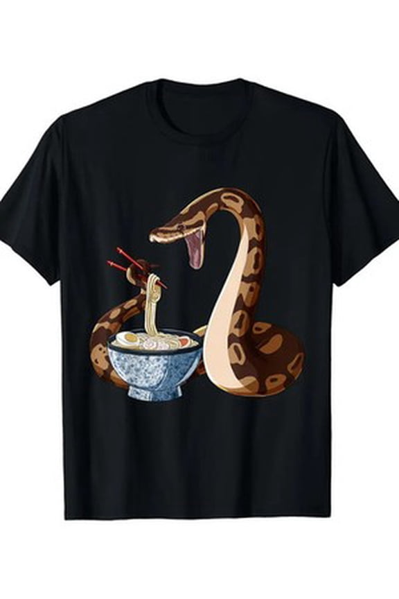 Japanese Kawaii Ramen Snake Ball Python T-Shirt - 220g All Size S-5XL