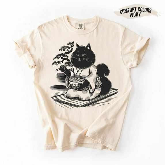 Velto Japanese Ramen Cat T-Shirt: Kimono Kitty Tee All Size S-5XL