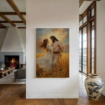 Velto Jesus Embracing A Child Canvas Art - Christian Wall Decor For Home - Religious Inspirational Artwork For Faith And Love Canvas, 8x10 UNFRAMED