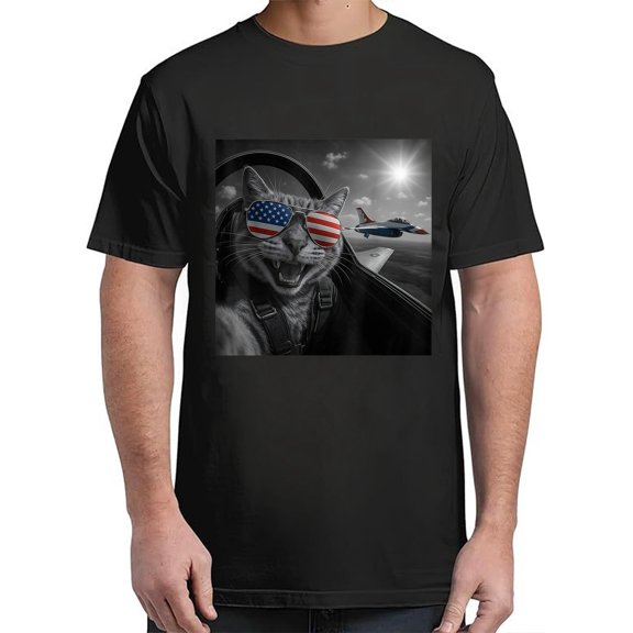 Velto July Selfie Jet Cat Gifts Men Women T-Shirt for Men & Women All Size S-5XL