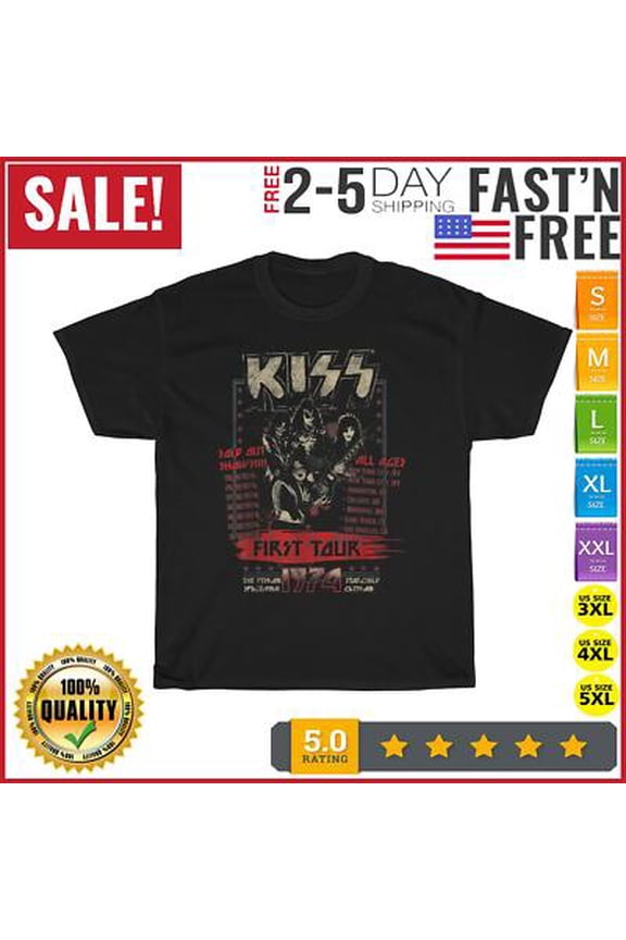 KISS First Tour Vintage T Shirt Men Fashion 2023 Women T Shirt Short Sleeve NEW All Size S-5XL