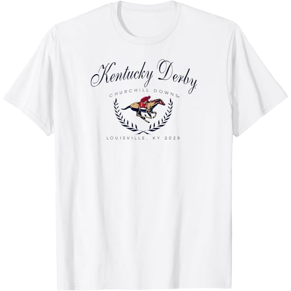 Velto Kentucky Derby 2025 Laurels White Licensed T-Shirt All Size S-5XL