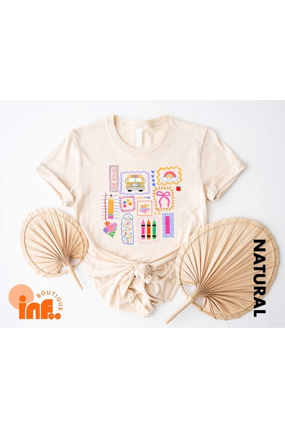 Be Kind Back to School Shirt for , Crayons Rainbow School Bus Tee, Cute First Day of School Student Shirt, Back to School T-Shirt All Size S-5XL