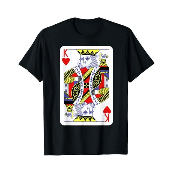 Velto King Of Hearts Playing Cards Costume Casino Easy T-Shirt All Size S-5XL