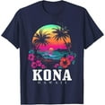 thumbnail image 1 of Velto Kona Hawaii Hawaiian Hibiscus Flowers Surfer Souvenir T-Shirt All Size S-5XL, 1 of 5